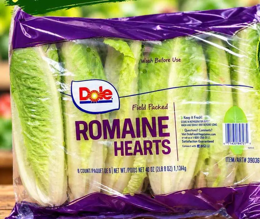 A six-count bag of Dole romaine hearts